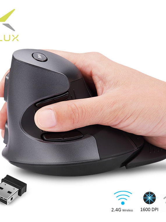 Ergonomic Vertical Wireless Mouse 6 Buttons - Ali Teq