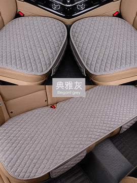 Linen Fabric Car Seat Cover Four Seasons Front Rear Flax Cushion Breathable Protector Mat Pad Auto accessories Universal Size - Ali Teq