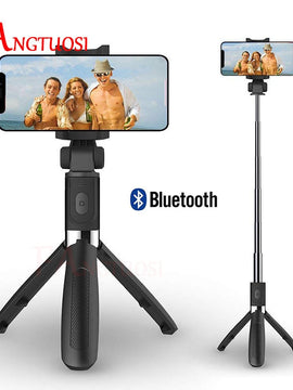 3 in 1 Wireless Bluetooth Selfie Stick For iPhone 8 X 7 6s Plus Foldable Handheld Monopod Shutter Remote Extendable Mini Tripod - Ali Teq