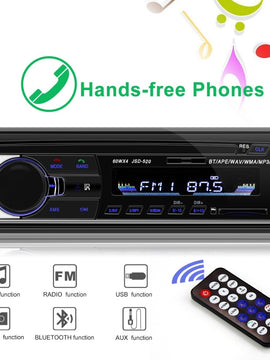 Car Radio miniJSD520 12V Bluetooth Car Stereo In-dash 1 Din FM Aux Input Support Mp3/MP4 USB MMC WMA AUX IN TF Car Radio Player - Ali Teq